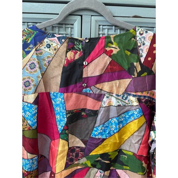 NWOT JOHNNY WAS scalloped Eloise Silk Top In Multicolor, Small $255 F14 - Picture 9 of 11